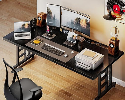 Coleshome 78 Inch Executive Desk with USB Ports, Large Computer Desk with Extra Thick, Long Mordern Office Desk, Workstation Business Furniture for Home Office, Black