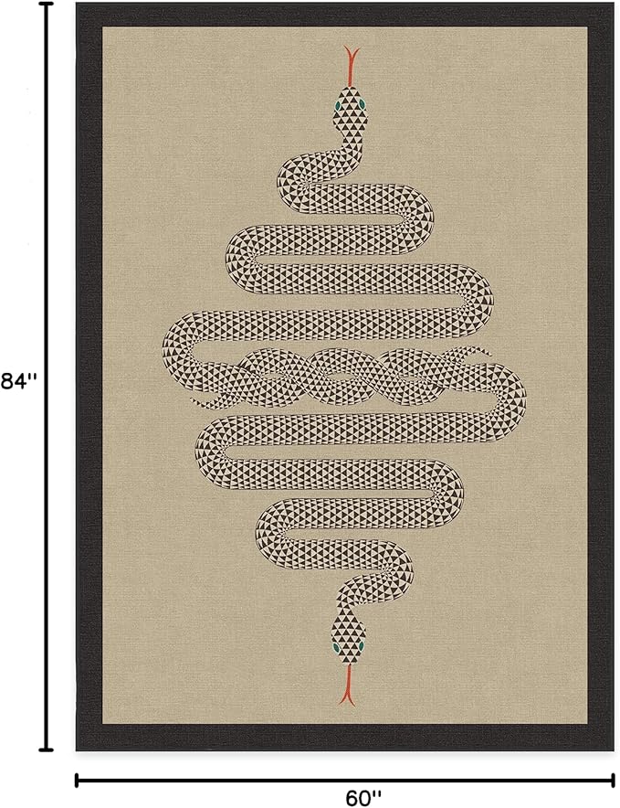 RUGGABLE x Jonathan Adler Machine Washable Modern Area Rug – Venom Neutral 5x7, Stain-Resistant, Non-Slip – Medium Rugs for Living Room, Bedroom, Hallway, Entryway & Office–with Cushioned Pad