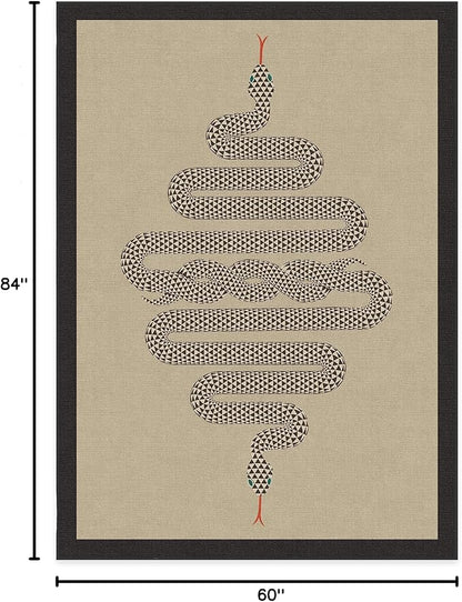 RUGGABLE x Jonathan Adler Machine Washable Modern Area Rug – Venom Neutral 5x7, Stain-Resistant, Non-Slip – Medium Rugs for Living Room, Bedroom, Hallway, Entryway & Office–with Cushioned Pad