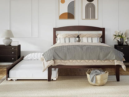 AFI, Warren Queen Platform Bed with Twin XL Trundle, Walnut