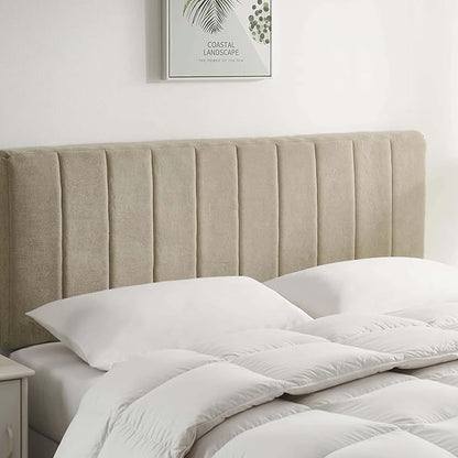 Nestl Upholstered King Headboard - Easy Assemble Channel Stitched Headboard King Size Bed - Wall Mounted Headboards with 3D Soundproof Wall Panels Peel & Stick Floating Headboards, Linen