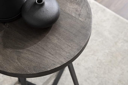 Kate and Laurel Zia Round Side Table, 15x15x26, Gray