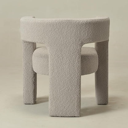 KINWELL 28" W Modern Boucle Accent Chair, Mid Century Upholstered Square Armchair, No Assembly Single Sofa Side Chair for Living Room Lounge Bedroom (Oatmeal)