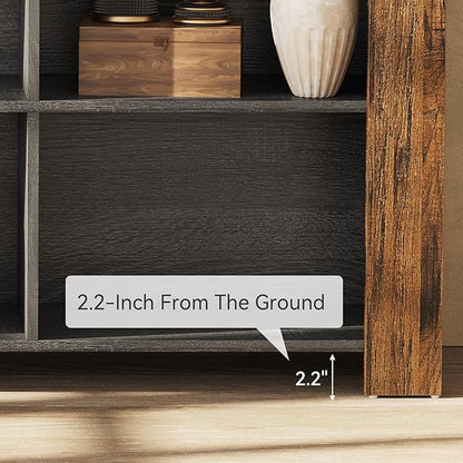 LITTLE TREE Console Table with Storage, 63-Inch Narrow Long Sofa Table, Entryway Table with 6 Cubes, Farmhouse Storage Shelves for Entryway, Living Room