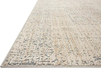 Loloi Amber Lewis Bexley Collection BEX-03 Natural/Slate 6'-6" x 9'-3" Area Rug Neutral, Textured, Living, Bedroom, Dining, Carpet