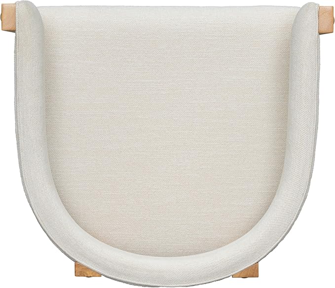 Christopher Knight Home Set of 2 Rylan Modern Fabric Upholstered Dining Room Counter Height Barstools,Kitchen Island Rubberwood Counter Stool,Armchair with Footrest+Curved Backrest,Beige+Natural