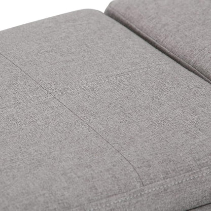 SIMPLIHOME Avalon 42 inch Wide Contemporary Rectangle Storage Ottoman in Cloud Grey Linen Look Fabric, Assembled, for the Living Room, Entryway and Family Room