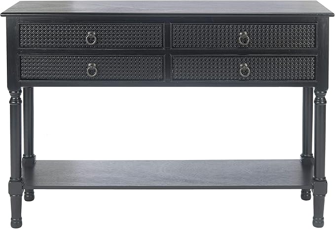 Safavieh Home Collection Haines Black 4-Drawer Bottom Shelf Console Table