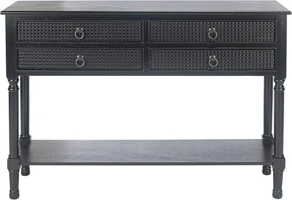 Safavieh Home Collection Haines Black 4-Drawer Bottom Shelf Console Table