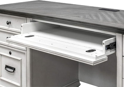 Martin Furniture Double Pedestal Desk, White