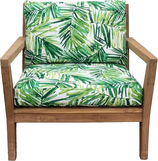 Tommy Bahama Deep Seating Lounge Cushion, 24" X 26" X 4", Coastal Palm Green Leaf
