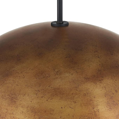 Possini Euro Design Julian 24" Rustic Industrial Pendant Ceiling Light Fixture Dining Room Over Table Kitchen Island Foyer Dome Hanging 4-Light Brown Bronze Finish Hallway Entryway Living Room