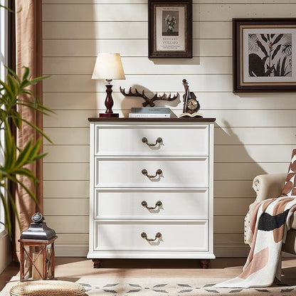 Bedroom Sets, 54" Wide 7 Drawers Dresser and 37" Tall 4 Drawers Dresser, Wooden 2 Piece Bedroom Furniture Set, Chest of Drawer for Bedroom, Home, Living Room, Hallway, White