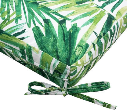 Tommy Bahama Bench Cushion, 50" X 16" X 2.5", Coastal Palm Green Leaf