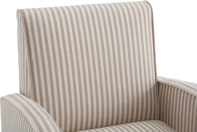 Striped Accent Chair for Living Room Set of 2, Farmhouse Linen Upholstered Striped Arm Chair Seat Reading Chairs Bedroom Side Seating for Home Office, Beige with Stripe