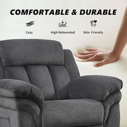 CANMOV Recliner Sofa Set, Oversize Power Lift Recliner Chair and Manual Loveseat with Overstuffed Armrest for Living Room,Bedroom Furniture,Office,1+3 Seat Grey