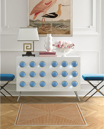 RUGGABLE x Jonathan Adler Machine Washable Modern Area Rug – Inkdrop Copper 2x3, Stain-Resistant, Non-Slip – Small Rugs for Living Room, Bedroom, Hallway, Entryway & Bathroom–with Cushioned Pad