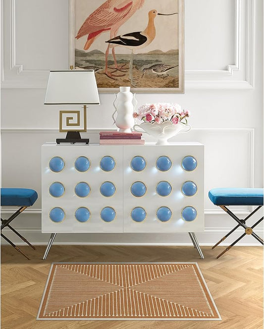 RUGGABLE x Jonathan Adler Machine Washable Modern Area Rug – Inkdrop Copper 2x3, Stain-Resistant, Non-Slip – Small Rugs for Living Room, Bedroom, Hallway, Entryway & Bathroom–with Cushioned Pad