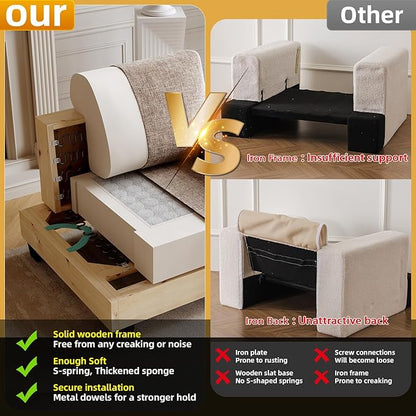 85'' L Shaped Couch with Armrest Organizer,3 Seats Sofas with Movable Ottoman,Comfy Sectional Sofa with Thick Cushion,Chenille Sectional Couches for Living Room,Bedroom,Apartment,Home Furniture,Brown