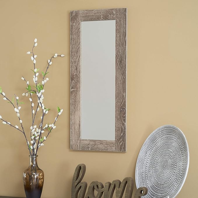Household Essentials 8078-1 Ashwood Rectangular Wall Mirror