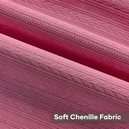 FUTEI Hot Pink Decorative Throw Pillow Covers 20x20 Inch Set of 2,Soft Cozy Wheat Ear Striped Patterns Cushion Cases,Modern Home Decor for Couch Bed Living Room