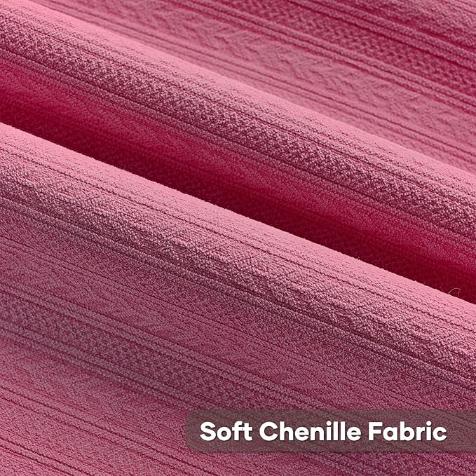 FUTEI Hot Pink Decorative Throw Pillow Covers 18x18 Inch Set of 2,Soft Cozy Wheat Ear Striped Patterns Cushion Cases,Modern Home Decor for Couch Bed Living Room