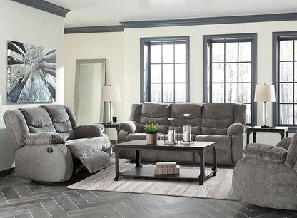 Signature Design by Ashley Tulen Modern Manual Pull Tab Rocker Recliner, Dark Gray