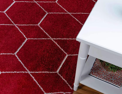 Unique Loom Trellis Frieze Collection Area Rug - Geometric (8' x 11', Red/ Ivory)