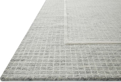 Loloi Chris Loves Julia Briggs Collection, Mist & Ivory, 3'-6" x 5'-6" Accent Rug – Minimal Gritted Design Area Rugs for Living Room Bedroom Entryway & Hallway No Shed High Traffic Home Decor Rug