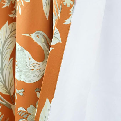 Lush Decor Dolores Light Filtering Valance Curtains Single, 52" W x 18" L Orange - Valances for Windows - Vintage Valance Floral - Coquette Decor