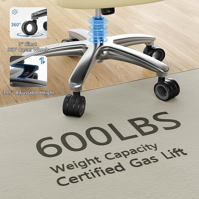 Big and Tall Office Chair, 600lbs Heavy Duty Desk Chair with 5D Arms, Adjustable Lumbar Support & Height, Tilt Function, PU Leather High Back Ergonomic Executive Computer Chair with 3'' Silent Casters
