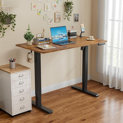 Homall Height Adjustable Electric Standing Desk, Memory Stand up Desk with Headphone Hook, Home Office Desks with Splice Board