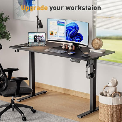 48 x 24 Inch Electric Standing Desk Adjustable Height, Sit Stand Desk, Stand up Desk for Home Office, Computer Workstation (Spliced Desktop,Black)