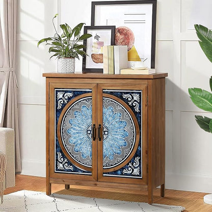 PHI VILLA Accent Cabinet with Doors, Small Storage Cabinet Sideboard Buffet Credenza for Living Room, Entryway