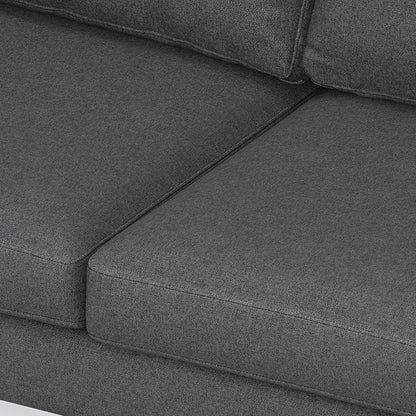 SIMPLIHOME Ava Corner Sectional Sofa in 100% Recycled Polyester Tightly Woven Performance Fabric, Pebble Grey, 102-inches Wide, Handcrafted Mid-Century Modern Style L-Shaped Couch for Living Room