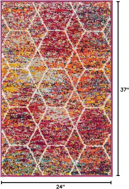 Unique Loom Trellis Frieze Collection Area Rug - Geometric (2' x 3', Multi/ Ivory)