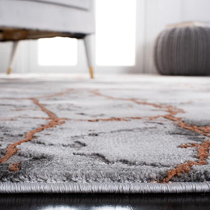 SAFAVIEH Craft Collection 5'3" x 7'6" Grey/Orange CFT877P Modern Abstract Non-Shedding Living Room Dining Bedroom Area Rug
