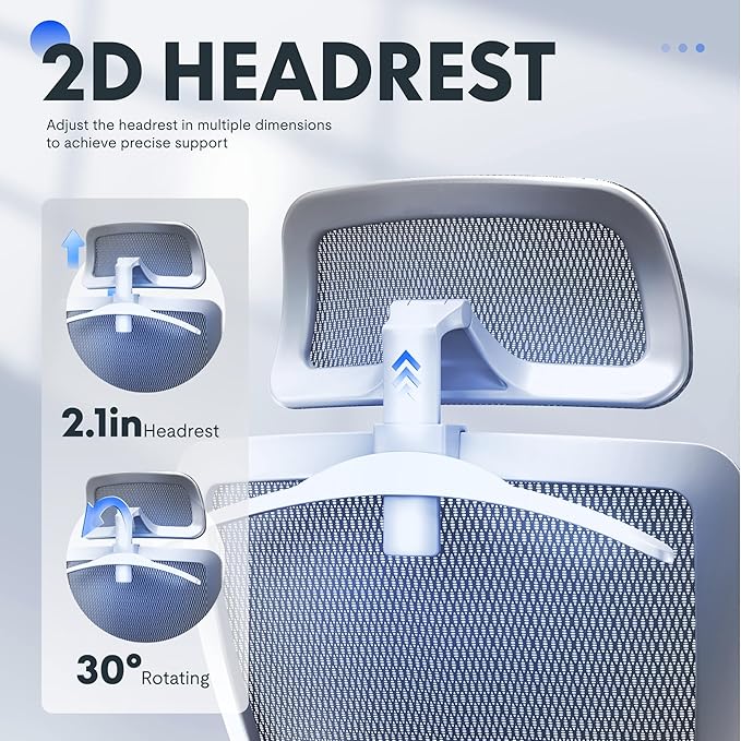 FLEXISPOT OC3 Air Ergonomic Office Chair High Back Computer Chair with Adjustable Lumbar Support/Armrest/, Breathable Mesh Seat Cushion Backrest, Chairs for Home Office Gaming Working, Light Gray