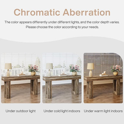 Tribesigns Console Table, 63" Farmhouse Entryway Table, Rectangular Wooden Accent Console for Entrance, Hallway & Living Room (Mottled Gray Brown)