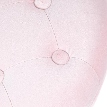 Homepop Home Decor | Upholstered Round Velvet Tufted Foot Rest Ottoman | Ottoman with Storage for Living Room & Bedroom | Decorative Home Furniture, Pink Blush Small