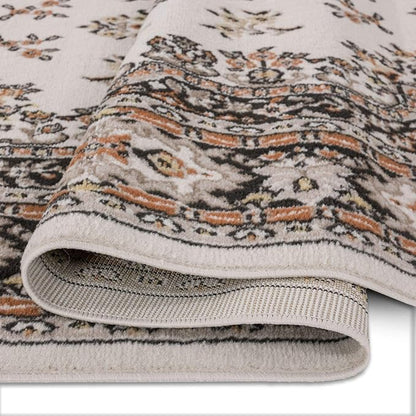Home Dynamix Premium Sakarya Traditional Medallion Border Area Rug, Ivory/Brown, 7'9"x10'8" Rectangle