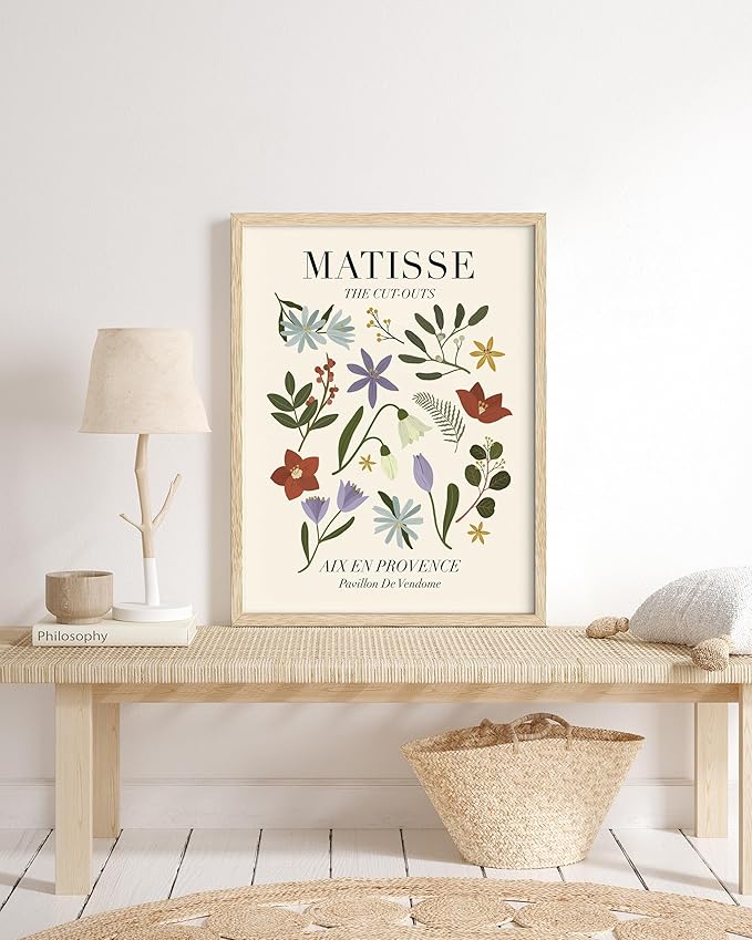 HesenDot Unframed Floral Wall Art Set of 3,12x16in Matisse Canvas Prints,Abstract Keith Haring Botanical Posters Decor,Minimalist Modern Flower Artwork for Living Room Bedroom Office Home