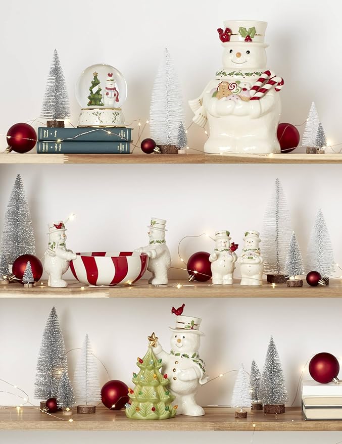 Lenox 896362 Happy Holly Days Snowman Cookie Jar, Christmas & Holiday Decor