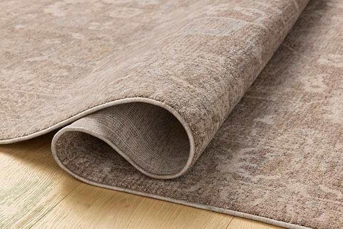 Loloi Chris Loves Julia Louisa Collection LOI-03 Taupe/Ivory 2'-3" x 3'-10", .38" Pile Height, Accent Rug
