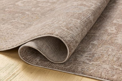 Loloi Chris Loves Julia Louisa Collection LOI-03 Taupe/Ivory 2'-7" x 12'-0", .38" Pile Height, Runner Rug
