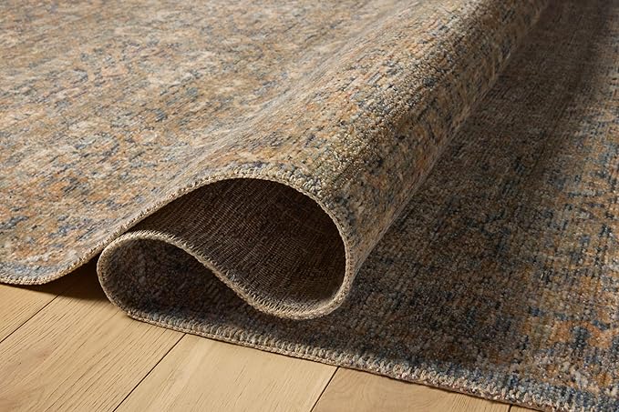 Loloi Amber Lewis Molly Collection MOL-02 Denim/Gold 6'-7" x 9'-2" Low Pile Area Rug