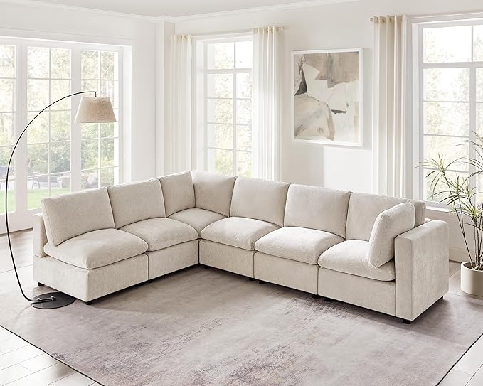 VANOMi Modular Sectional Sofa, Convertible Couch Modular Sofa Without Ottoman, Sectional Sofas for Living Room Small Apartments