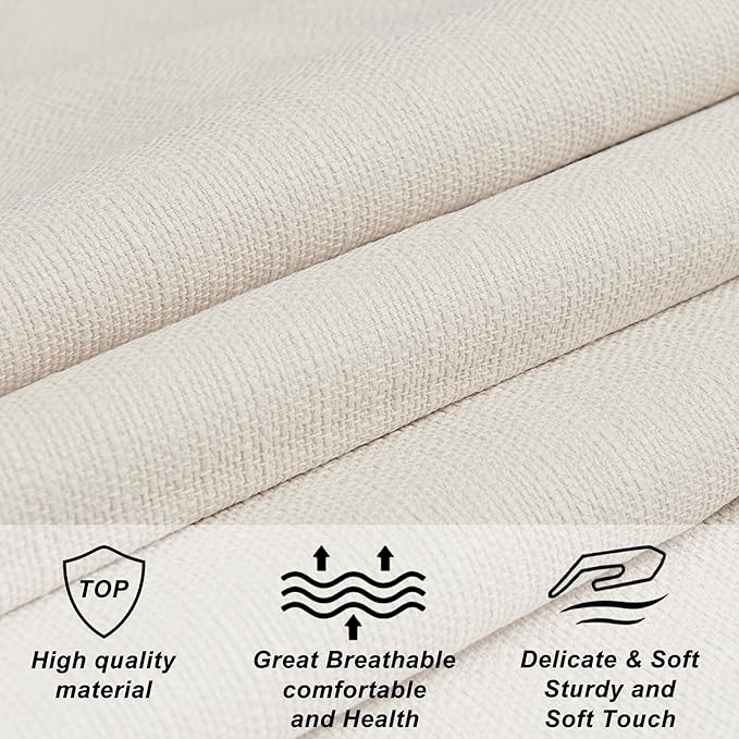 Linen Upholstered Headboard Queen/Full Size Bed Tufted Button Headboard, Featuring High-Density Sponge Padding, Luxury Texture Easy Assembly Comfort and Style-Ivory
