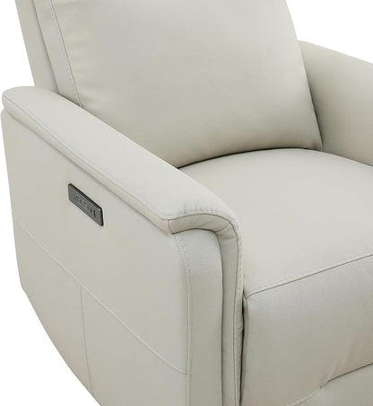 Watson & Whitely Power Recliner Chairs for Adults, Swivel Rocker Recliner W Power Headrest & Type-C Charger for Living Room, Faux Leather, Cream, RC015