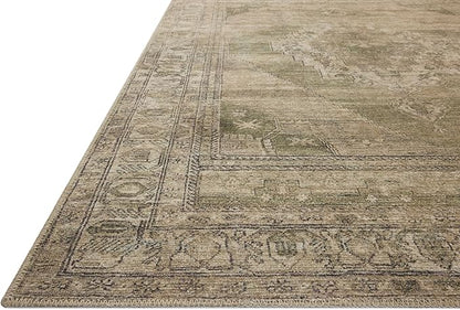 Loloi Amber Lewis Cambria Collection CBR-03 Sand/Olive 2'-0" x 5'-0" Accent Rug Jute, Neutral, Vintage Style, Antique Tone, Living, Bedroom, Dining, Carpet